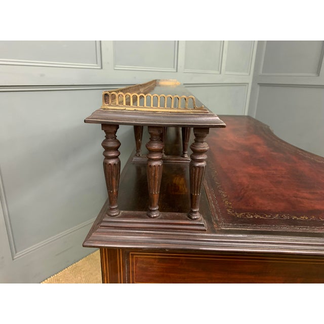 Brown Inlaid Mahogany Writing Desk by Collinson and Lock, 1885 For Sale - Image 8 of 18