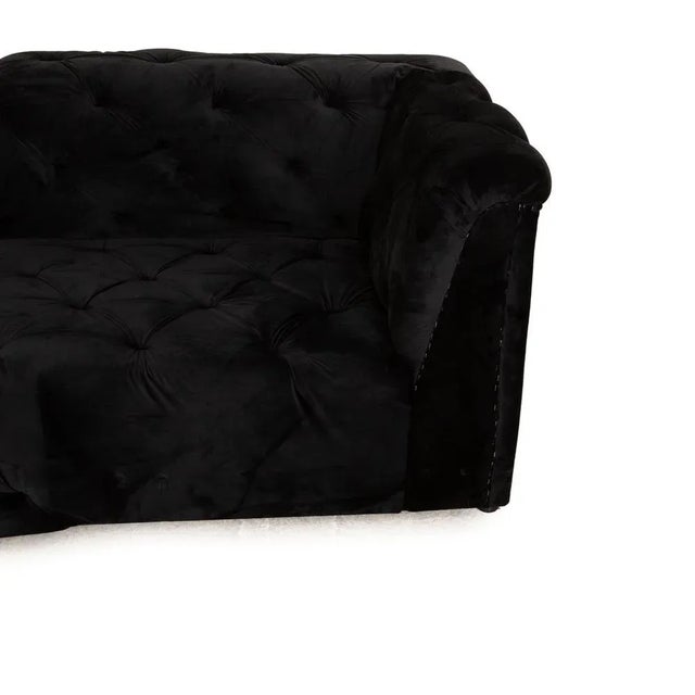 Modern Black Velvet Lounger from IconX Studios For Sale - Image 3 of 9