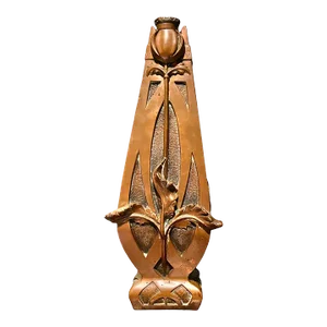 Early 20th Century Important Arts & Crafts / Art Nouveau Copper Vase With Scottish Thistle Flower