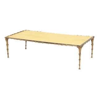 Maison Jansen Style Brass Coffee Table For Sale