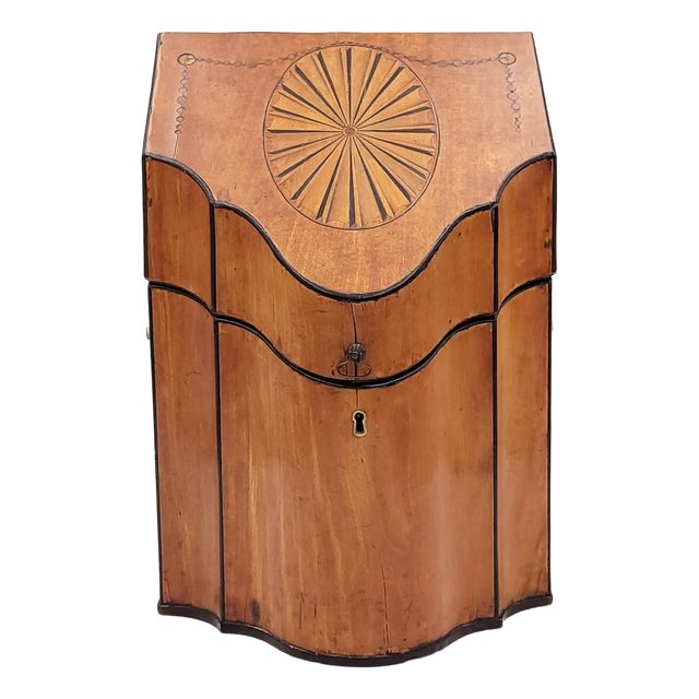 Inlaid Satinwood Cutlery Box, England Circa 1820 For Sale