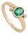 14k Yellow Gold Oval Natural Emerald & Diamond Bezel-Set Ring Size 6.5 for Women For Sale