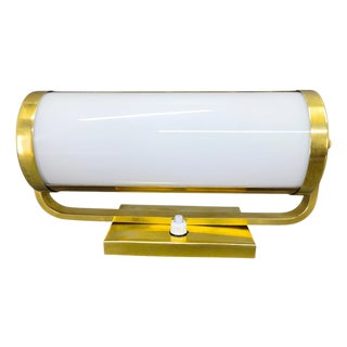 Bauhaus Brass Wall Lamp with Adjustable Glass Shade, 1930s For Sale