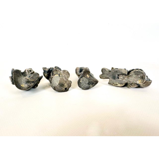 Vintage Italian Pewter Monk Football Team from Peltro, 1970s, Set of 4 For Sale - Image 6 of 8