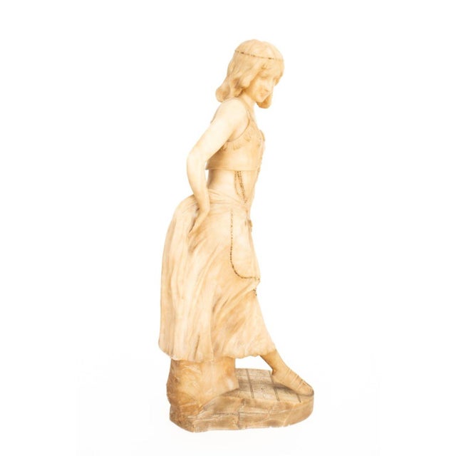 French Alabaster Sculpture of a Dancer For Sale - Image 3 of 5