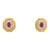 18k Yellow Gold Ruby Diamond Earrings For Sale