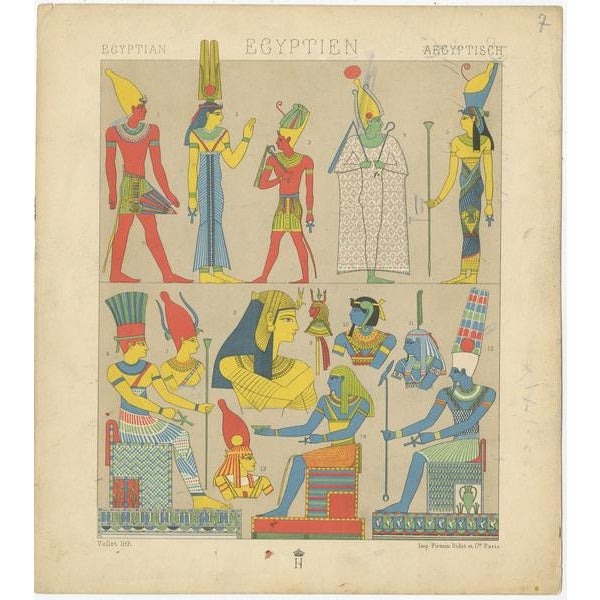 Racinet, Egyptian Outfits, 1880, Paper For Sale - Image 4 of 5