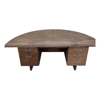 1960s Jens Risom Style Half Circle Shaped Executive Desk For Sale
