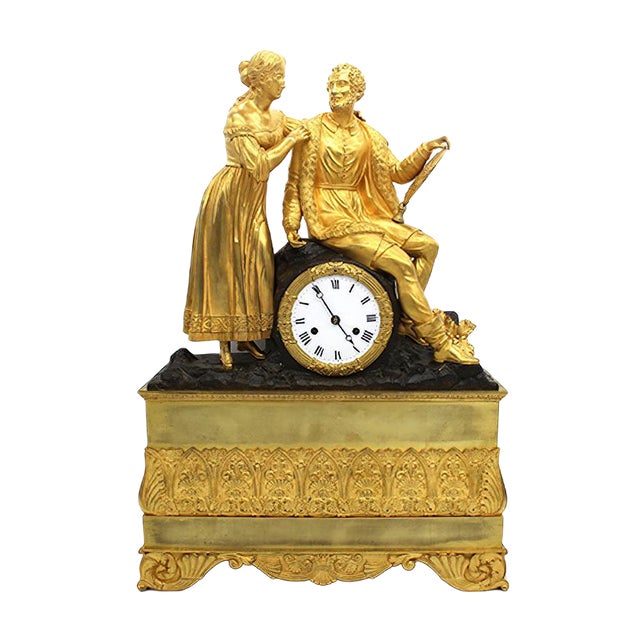 Antique French Charles X Ormolu Pendulum Clock For Sale