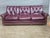 Store Item: Hancock & Moore Red Leather Sofa Nailhead Trim Three Cushions Description: High back padded sofa back over...