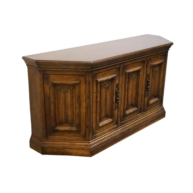 Drexel Drexel Furniture Bishopsgate Collection Solid Walnut English Tudor Style 65" Buffet 160-134-6 For Sale - Image 4 of 13