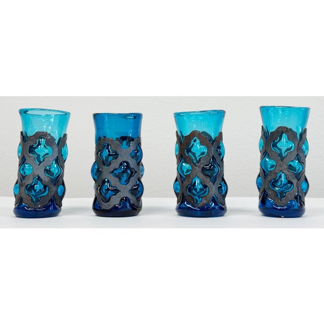 Mid-Century Modern Vintage MCM Felipe Derflingher Brutalist Tasting Glasses, Set of 4 For Sale - Image 3 of 8