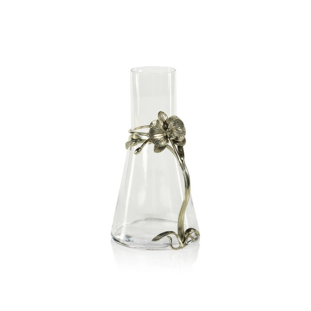 Contemporary Perdana 9.75" Tall Orchid Pewter & Glass Pitcher For Sale - Image 3 of 3