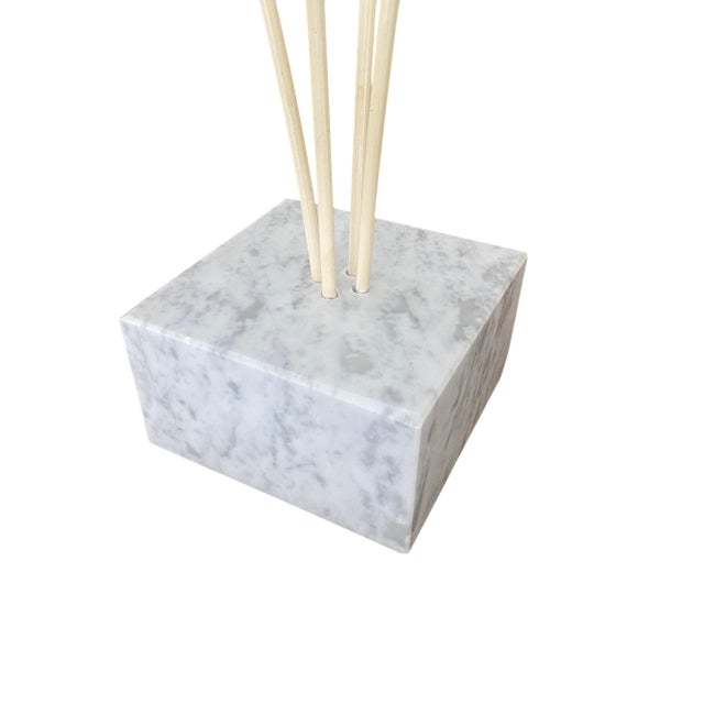 Mid-Century Modern Vintage Flower Sculpture With White Marble Base For Sale - Image 3 of 6