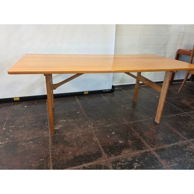 Mid-Century Modern Original 1950s Borge Morgensen Danish Oiled Oak Dining Table #284 For Sale - Image 3 of 10