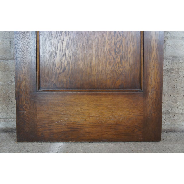 Wood Early 20th C. Reclaimed Spanish Revival Oak Mirrored Bedroom Closet Door For Sale - Image 7 of 13