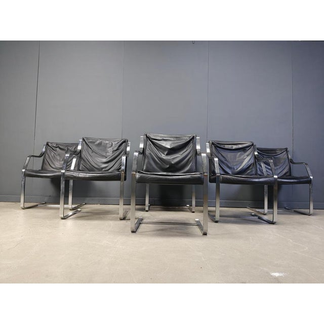 Black Armchairs by Rudolf Glatzel for Knoll Art Collection, 1980s, Set of 6 For Sale - Image 8 of 12
