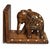 Anglo Indian Mid 20th Century Anglo-Indian Carved Hardwood Elephant Bookends With Intricate Bone Inlay — Pair For Sale - Image 4 of 11
