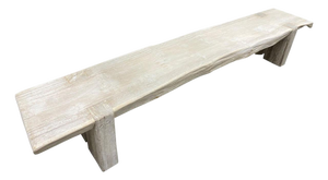 Andrianna Shamaris Bleached Teak Wood Long Bench