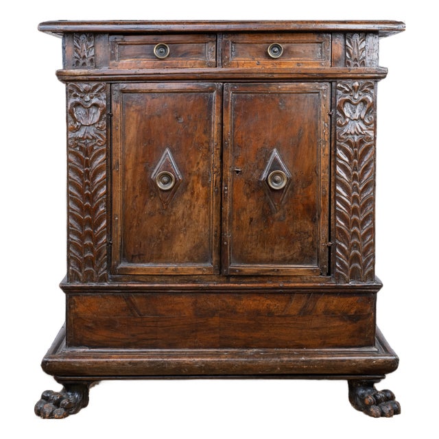 18th Century Carved Oak Italian Cabinet For Sale