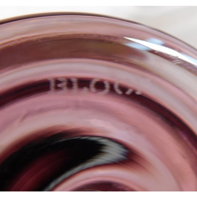 1940s Block Crystal Wine or Pilsner Glasses in Tao Amethyst- a Pair For Sale In San Francisco - Image 6 of 6