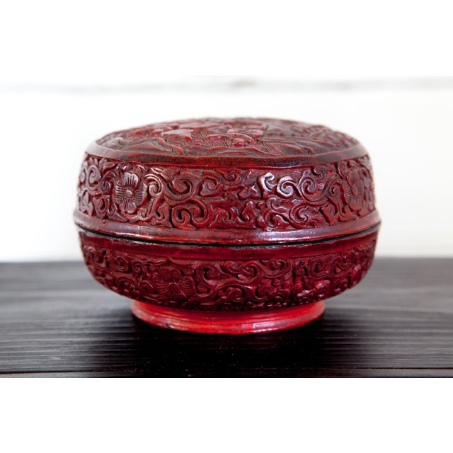 Antique Chinese Cinnabar Box Bowl For Sale - Image 11 of 11