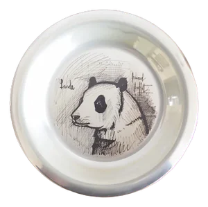 Sterling Silver Silver Wall Plate Panda by Bernard Buffet, 1970s