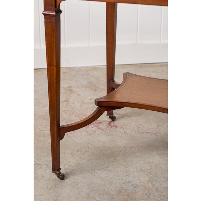 Early 20th Century Edwardian Mahogany Envelope Card Table With Cross Banded Edge For Sale - Image 12 of 18