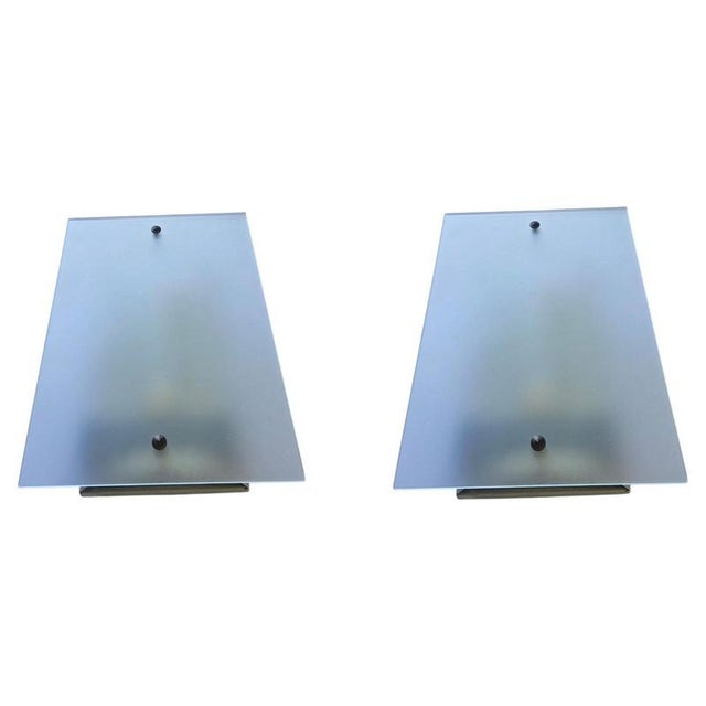 Mid-Century Glass Wall Lamps, Germany, 1970s, Set of 2 For Sale - Image 10 of 10