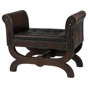 Art Deco Leather Stool by Otto Schulz for Boet