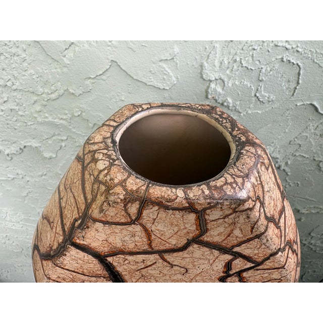 Ceramic Vintage Haeger American Art Pottery Sculptural Stone-Effect Ceramic Floor Vase, 11.125”h For Sale - Image 7 of 9