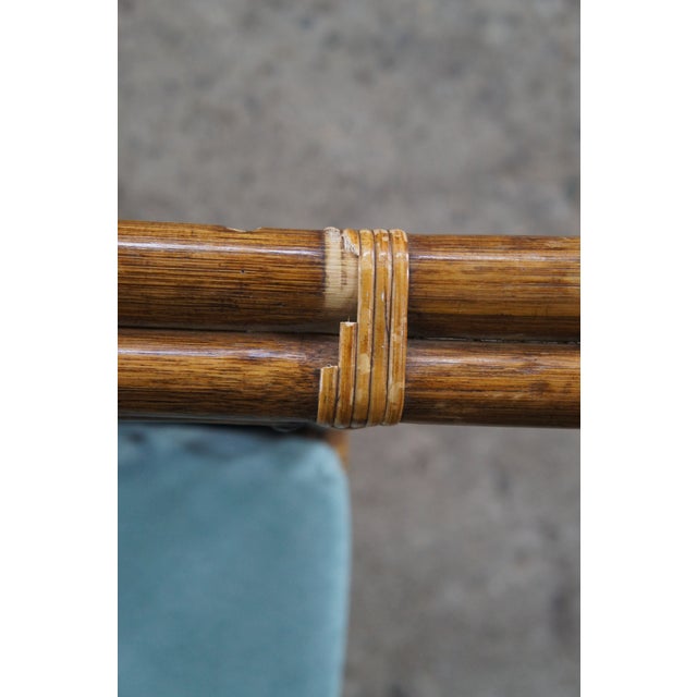 Pair of Mid 20th Century Coastal Style Boho Chic Bamboo & Rattan Peacock Arm Chairs For Sale - Image 4 of 12