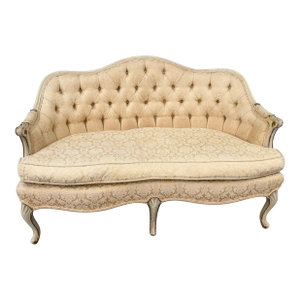 A Nice Vintage French Canapé Style Paint Decorated Love Seat, Circa 1950’s