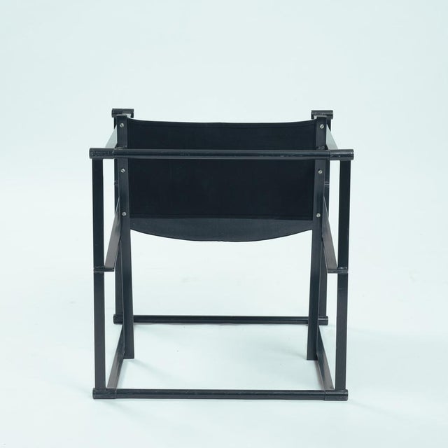 1980s Cubic Leather and Steel FM60 Easy Chair by Radboud Van Beekum for Pastoe, 1980s For Sale - Image 5 of 17