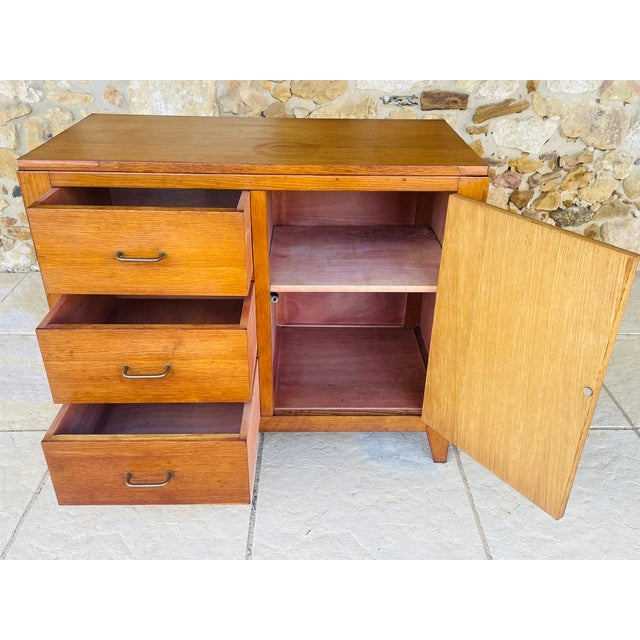Vintage Oak Buffet with Drawers, 1950s For Sale - Image 16 of 18
