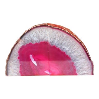 Pair of Mid 20th Century Agate Geode Natural Bookends For Sale