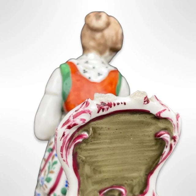 White 19th Century German Sitzendorf Porcelain Figurines, Stamped Originals - Set of 3 For Sale - Image 8 of 10