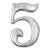 Vintage Aluminum House Number Five For Sale