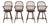 Set of 4 English Windsor Style Swivel Bar Stools For Sale