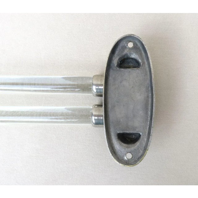 Vintage French Art Deco Glass & Nickel-Plated Towel Racks, Set of 3 For Sale - Image 9 of 18