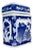 Mid-Century Hollywood Chinoiserie Boho Chic Blue & White Square Ginger Jar For Sale