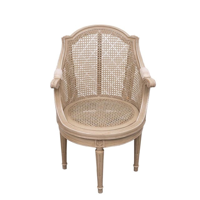 Louis XVI Style Barrel Cane Desk Chair, 1900 For Sale - Image 6 of 13