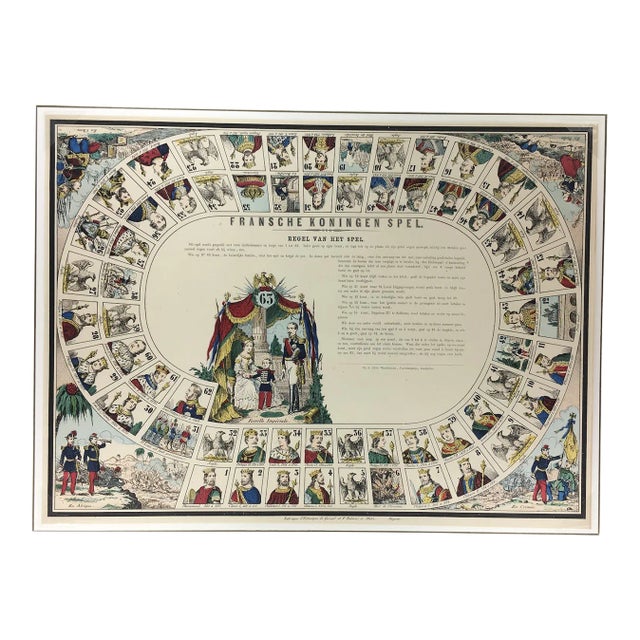 Antique French Empire Game Lithograph Print For Sale