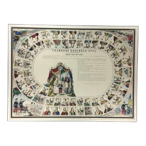 Antique French Empire Game Lithograph Print