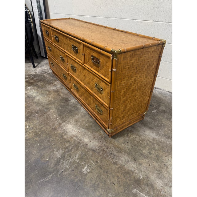 Campaign Boho Dixie Furniture Campaign Parquet Dresser For Sale - Image 3 of 9