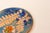 Small Mid-Century American Modern Blue and Peach Botanical Enamel on Copper Dish For Sale - Image 9 of 11