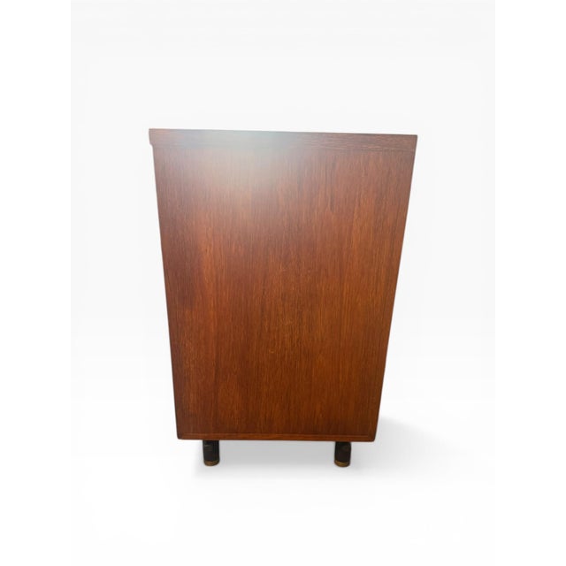 1970s Baker Furniture Mid-Century Modern Walnut Cabinet With Brass Hardware, Circa 1970s For Sale - Image 5 of 14