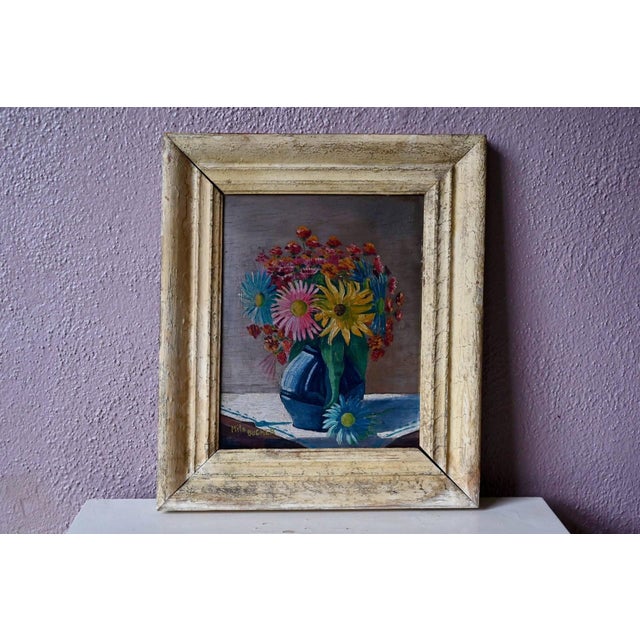 Milo Bucher, Bouquet of Flowers, 1950s, Oil on Canvas, Framed For Sale - Image 11 of 11