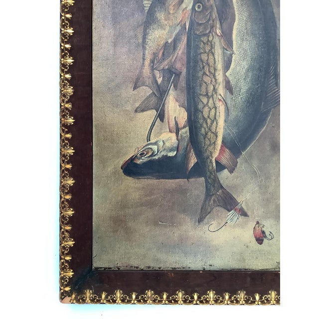 Early 1900s Catch of the Day Oil Painting For Sale - Image 4 of 7