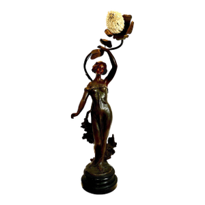 Early 20th Century Art Nouveau Figural Lamp, by Viennese Sculptor Theodor Ullmann